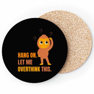 Discover Thoughtful Monkey Illustration Design Coasters