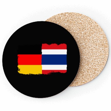 Discover Thailand Flag Germany Flag Half Thai Half German Coasters