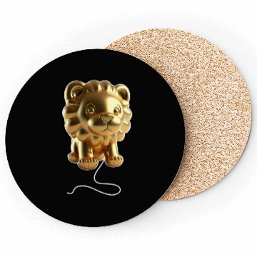 Discover Lion Gold Balloon Coasters