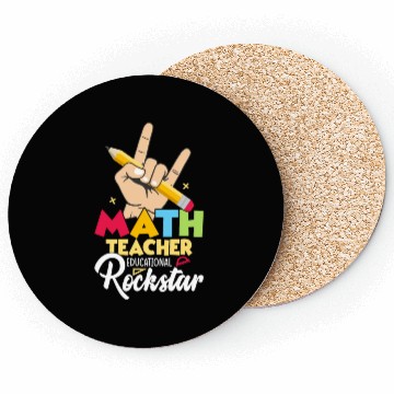 Discover Math Teacher Educational Rockstar School Education Coasters