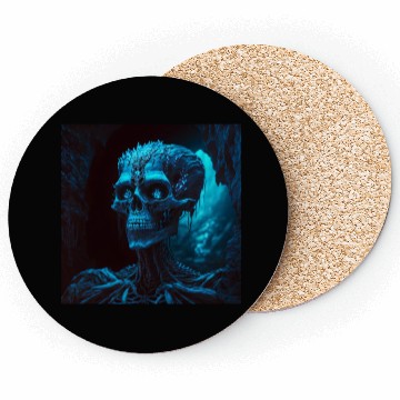 Discover Glamour shot of a skeletal dark witch Coasters