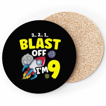 Discover I'm 9 Science Future Scientist Happy Birthday Coasters
