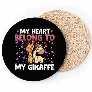 Discover Valentines Day My Heart Belong to My Giraffe Boys Coasters