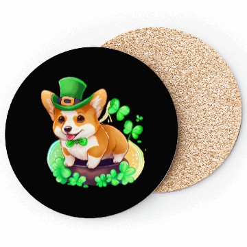 Discover St Patrick's Day Irish Cute Corgi Saint Patrick Coasters