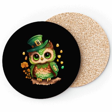 Discover St Patrick's Day Irish Funny Owl Saint Patrick Coasters