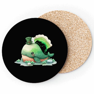Discover St Patrick's Day Irish Cute Whale Saint Patrick Coasters