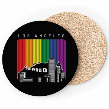 Discover Los Angeles LGBT Rainbow Flag Coasters