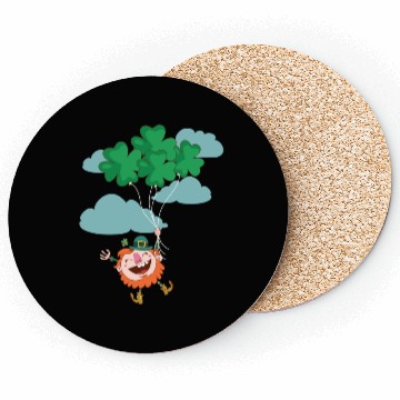 Discover Lerechaun Hanging On Clover Balloons - St Patricks Coasters