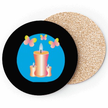 Discover Pink candles with a blue background Coasters
