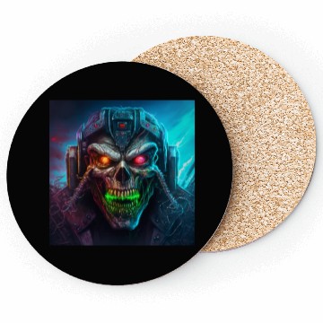Discover ZOMBIE IRON MAIDEN (version 8) Coasters