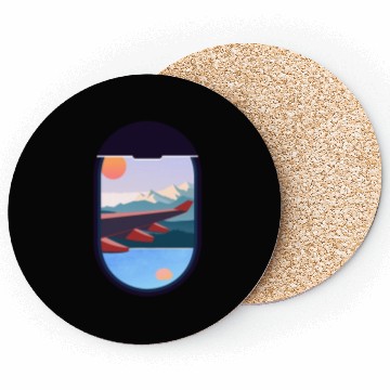 Discover Wanderlust Travel Plane Window Landscape Nature Coasters
