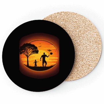 Discover Ultimate Frisbee Fans Father and Son Playing Coasters