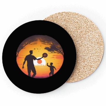 Discover Ultimate Frisbee Fans Father and Son Playing Coasters