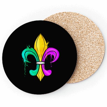 Discover Green, Golden and Purple Fleur De Lis Coasters