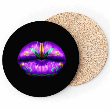 Discover Purple Lips For Mardi Gras Coasters