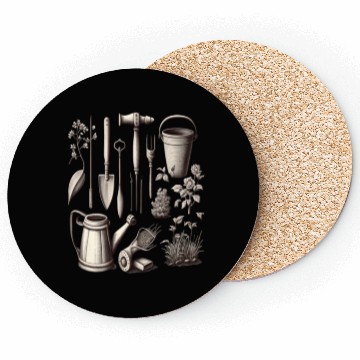 Discover Florist Gardener Dad Grayscale Gardening Tools Coasters