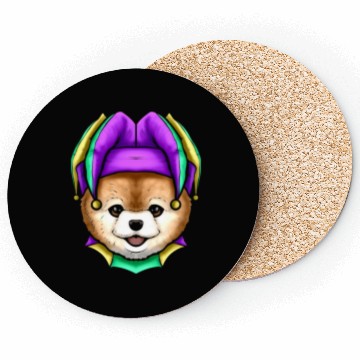 Discover Cute Bear with Jester Hat for Mardi Gras Coasters