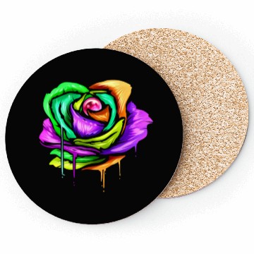 Discover Painted And Colored Rose For Mardi Gras Coasters