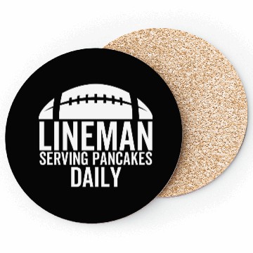 Discover Lineman Serving Pancakes Daily Coasters