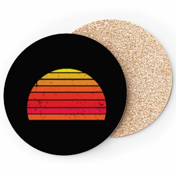 Discover Vintage Distressed Retro Sunset - Red | Orange Coasters