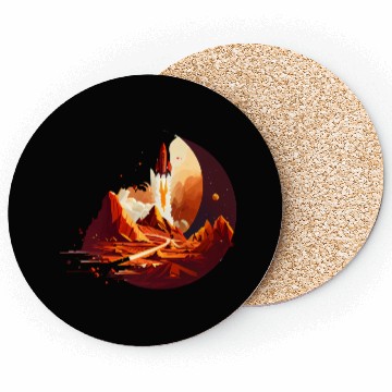 Discover Vintage Space Science Mars Fiction Geek Solar Coasters