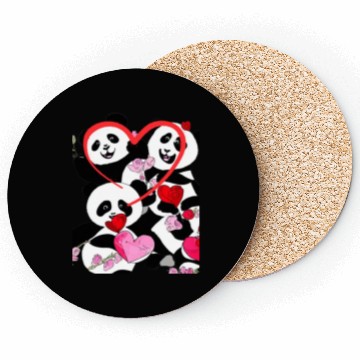 Discover Happy Panda Valentine Coasters