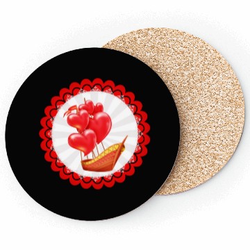 Discover Scarlet Sails. Happy Valentine's Day. Coasters