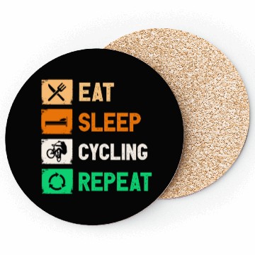 Discover Eat Sleep Cycling Repeat Funny Coasters Design