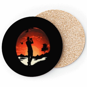 Discover Golf Course Family Trip Cool Golfer In Sunset Coasters