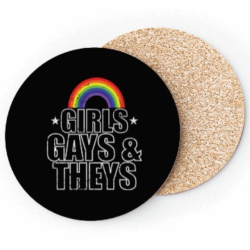 Discover Girls Gays and Theys LGBT colorful Pride Coasters