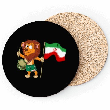 Discover Lion with the Iran flag Coasters