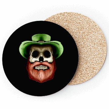 Discover Skull With Green Hat And Red Beard For St Coasters