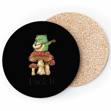 Discover Cottagecore Toad Playing Guitar Coasters