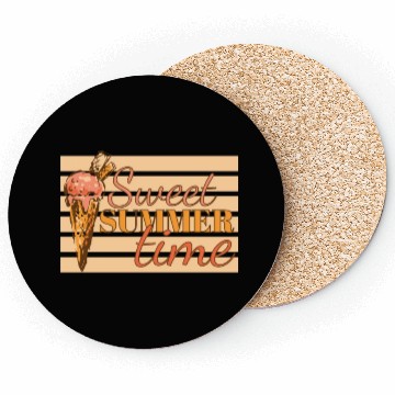 Discover Sweet Summer Time Ice Cream Vacation Retro Vintage Coasters