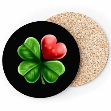 Discover Four Leaf Clover Shamrock With Heart For St Coasters