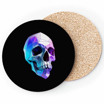 Discover Polygon Skull Art Coasters