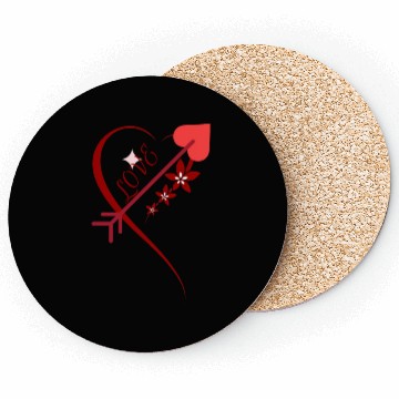 Discover Red floral cupid arrows heart Valentine's day Coasters