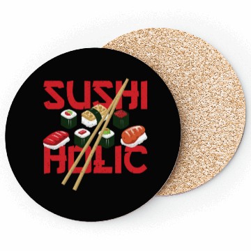 Discover Sushiholic Sushi Rolls Rice and Fish Coasters
