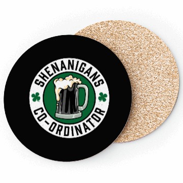 Discover Shenanigans Co ordinator Beer Black Coasters