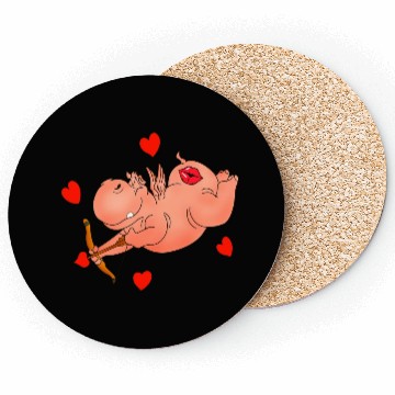 Discover Hippo Cupid. Happy Valentine's Day Coasters
