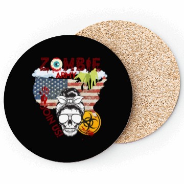 Discover Zombie Army Join Us Now Girl Coasters