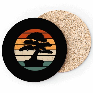 Discover Retro Bonsai Tree Design Coasters
