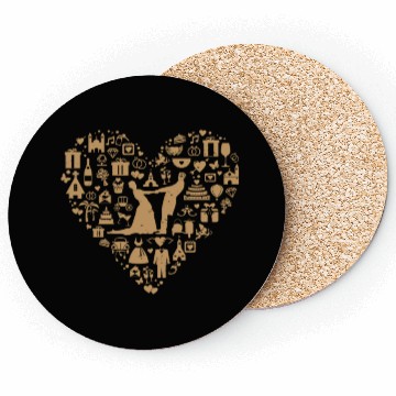 Discover Wedding Marriage Bride and Groom Heart Cloud Coasters