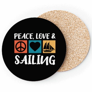 Discover Sailing Peace Love Captain Anchor Sailing Ship Coasters