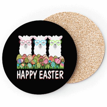 Discover Happy Easter Eggs Easter Llama Alpaca Bunny Coasters