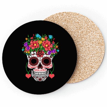 Discover Hearts Sugar Bone Muertos Halloween Valentines Coasters