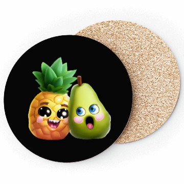 Discover Pineapple pear love - cute fruit design Coasters