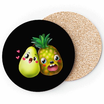 Discover Pineapple pear love - cute fruit design Coasters