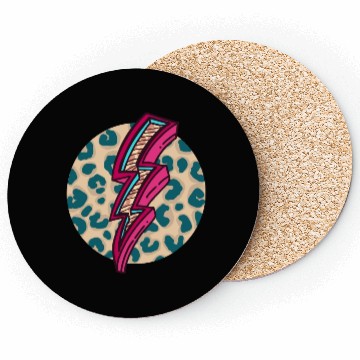 Discover Cheetah Print Lightning Bolt Coasters