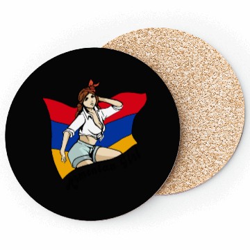 Discover Armenia Girl Flag Design Coasters